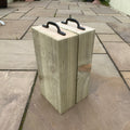 2 x Wooden Rustic Sleeper Door Stops for Indoor And Outdoor Use Durable Natural Wood Design 20cm & 40cm Sizes Easy Installation Versatile