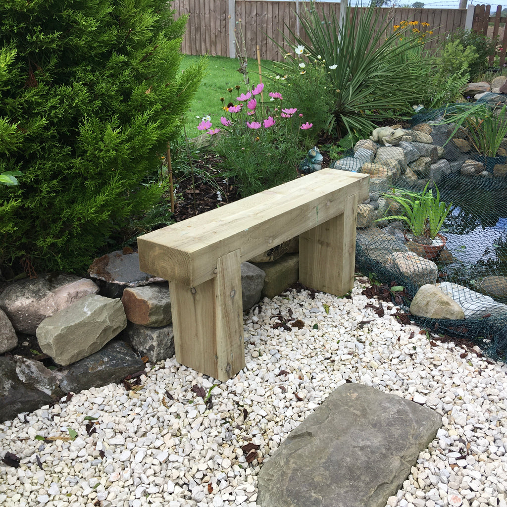 2 Seater Wooden Rustic Garden Bench Sleeper Seat Outdoor Patio L100cm H45cm W20cm Cozy Lounging Furniture for Gardens