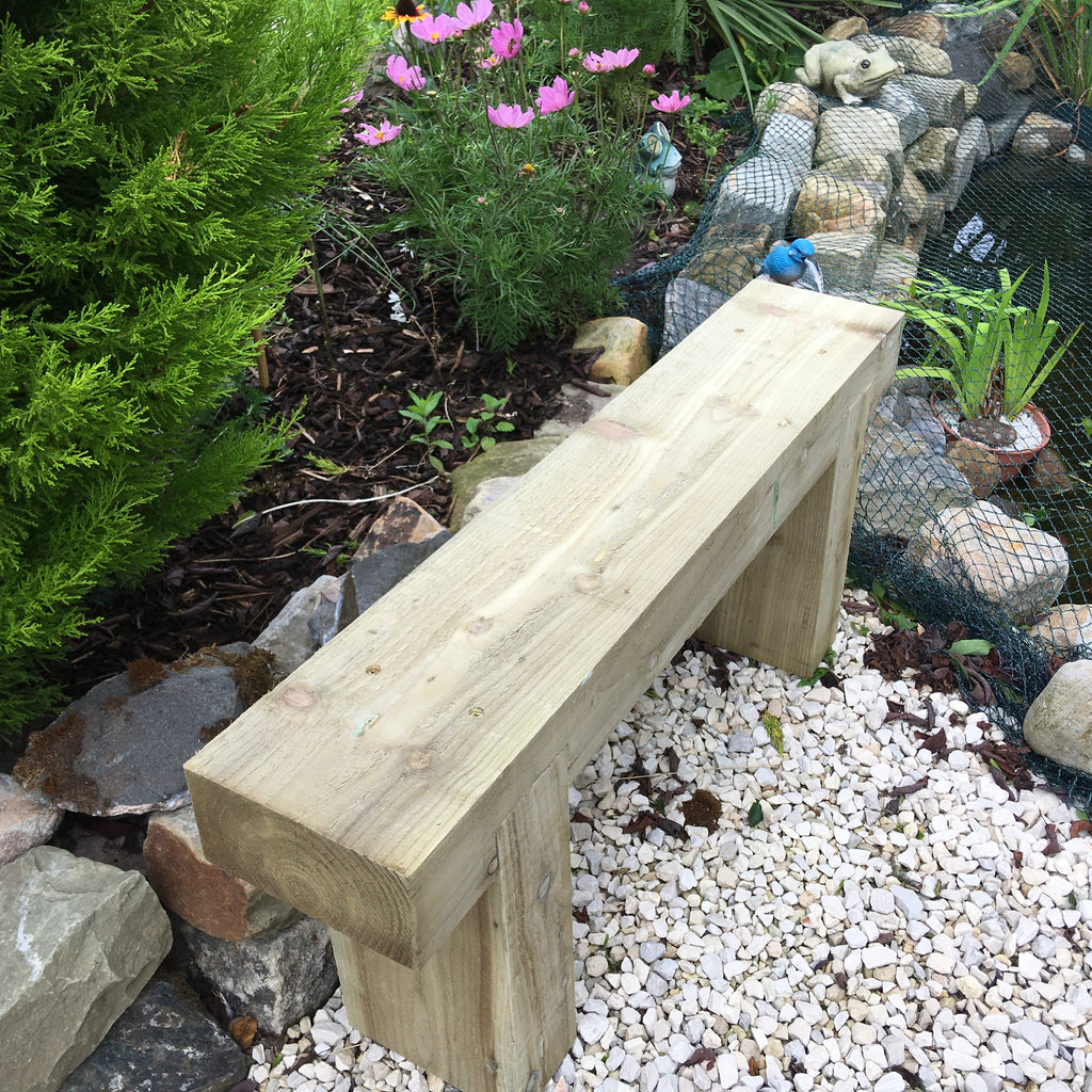 2 Seater Wooden Rustic Garden Bench Sleeper Seat Outdoor Patio L100cm H45cm W20cm Cozy Lounging Furniture for Gardens