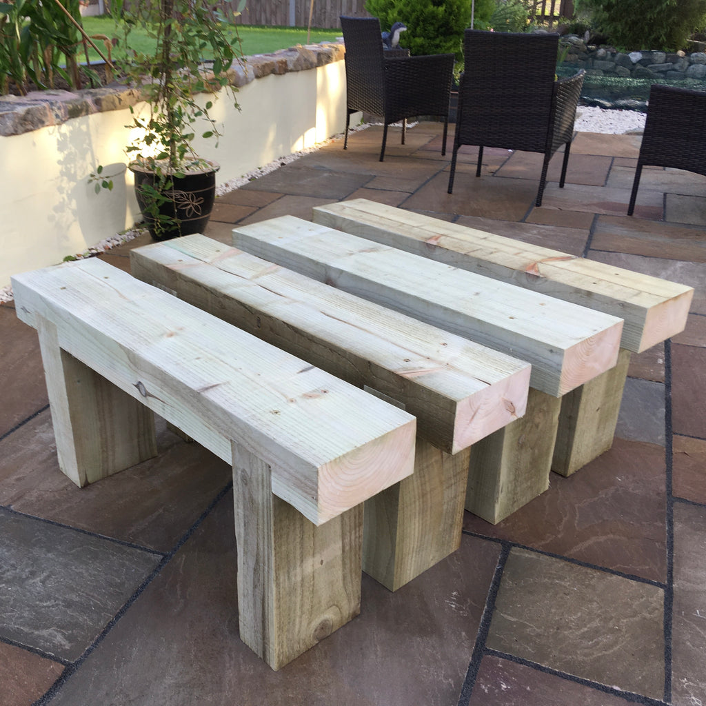 2 Seater Wooden Rustic Garden Bench Sleeper Seat Outdoor Patio L100cm H45cm W20cm Cozy Lounging Furniture for Gardens