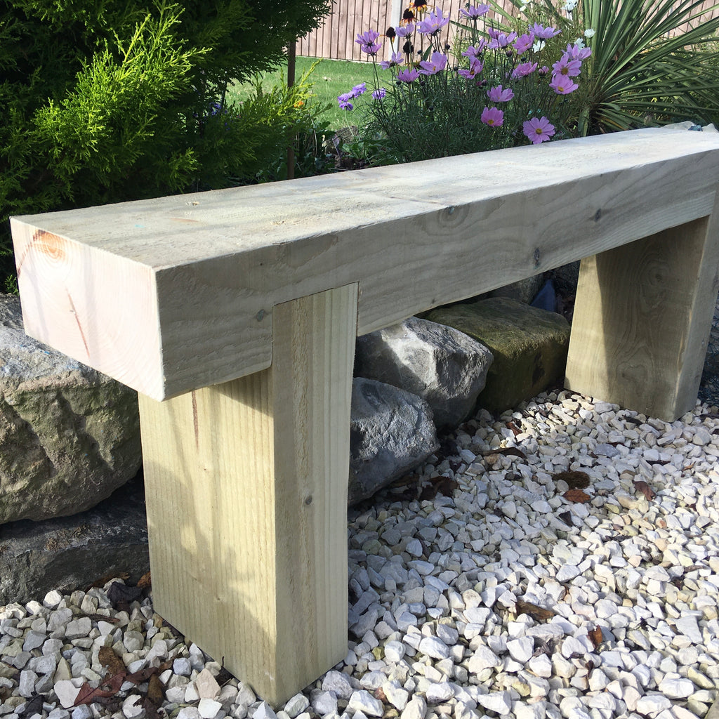 3 Seater Wooden Rustic Garden Bench Sleeper Seat Outdoor Patio L120cm H45cm W20cm for Cozy Relaxation