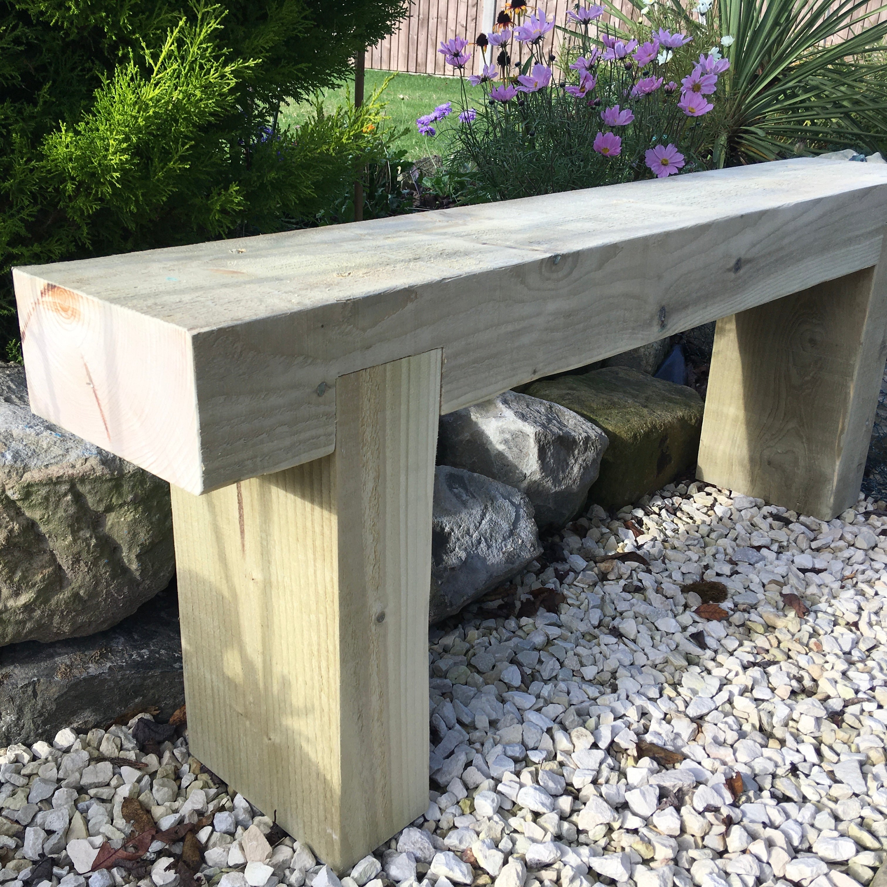 3 Seater Wooden Rustic Garden Bench Sleeper Seat Outdoor Patio L120cm H45cm W20cm for Cozy Relaxation