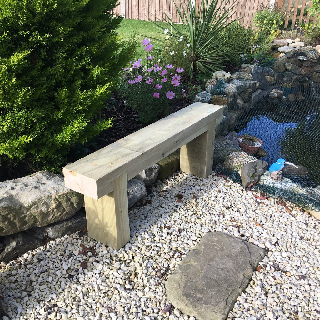 3 Seater Wooden Rustic Garden Bench Sleeper Seat Outdoor Patio L120cm H45cm W20cm for Cozy Relaxation