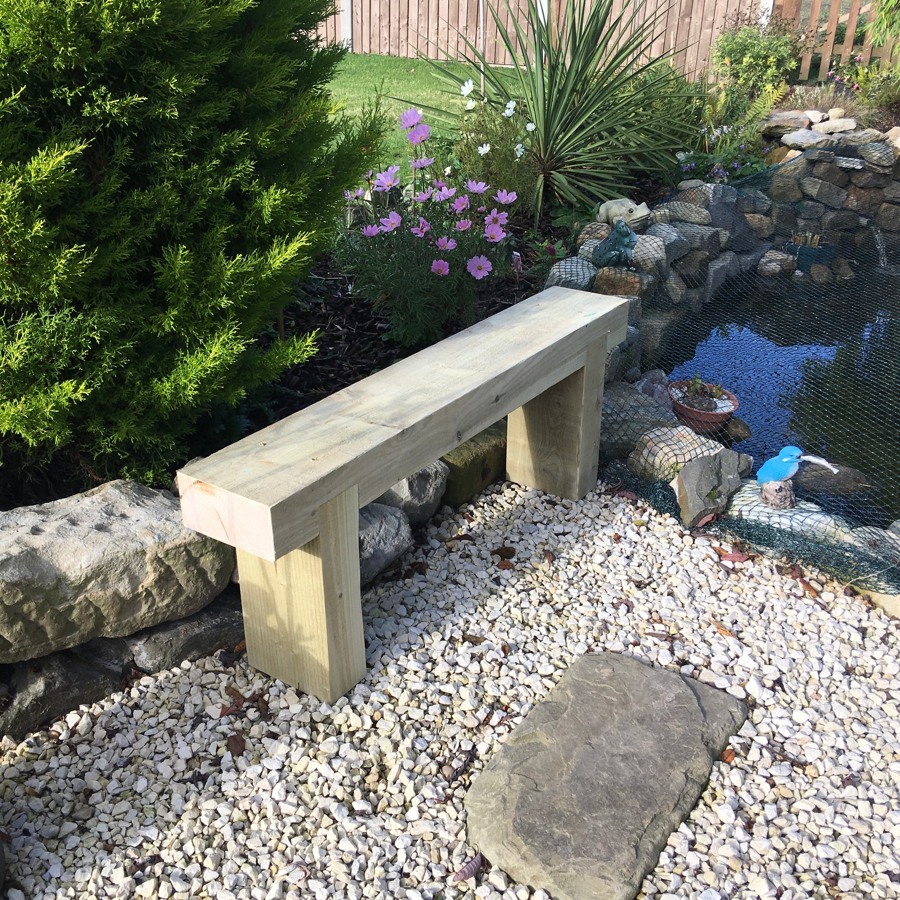 3 Seater Wooden Rustic Garden Bench Sleeper Seat Outdoor Patio L120cm H45cm W20cm for Cozy Relaxation