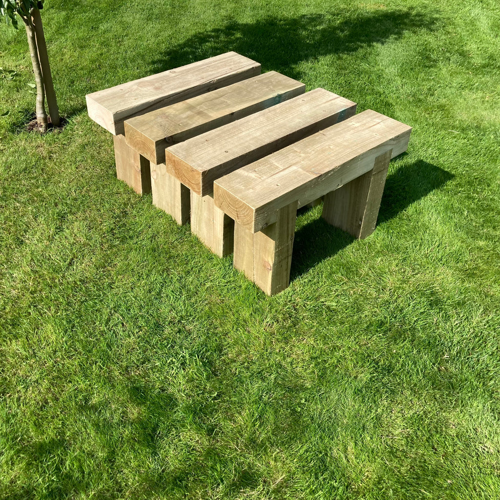 Mini 1 Seater Wooden Rustic Garden Bench Sleeper Seat Outdoor Patio L60cm H45cm W20cm Cozy Lounging Furniture
