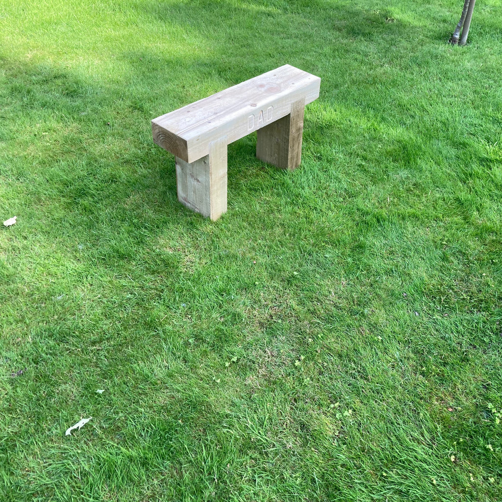 1 Seater Custom Engraved Wooden Rustic Garden Bench Sleeper Seat Outdoor Patio L100cm H45cm W20cm for Cozy Relaxation (Copy)