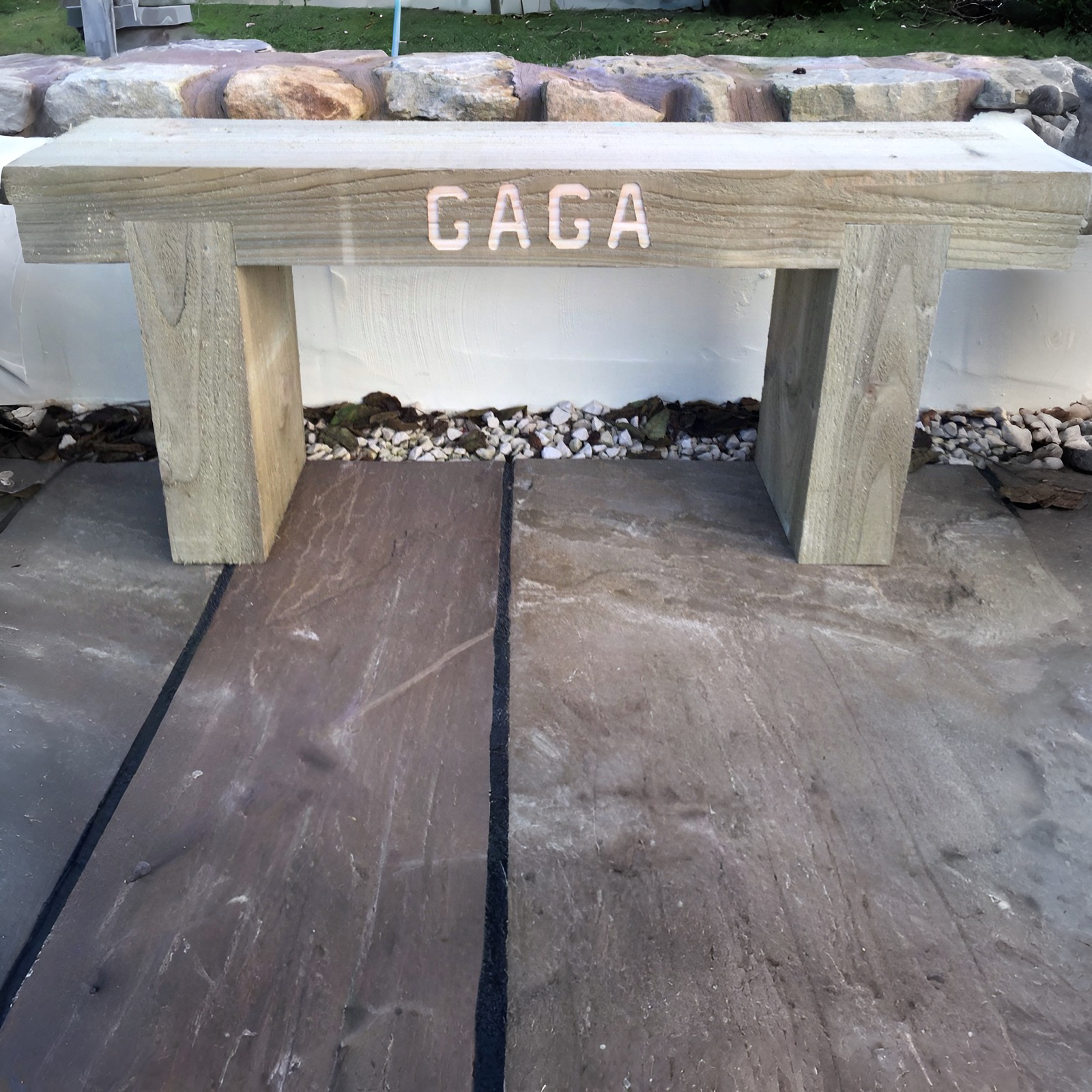 2 Seater Custom Engraved Wooden Rustic Garden Bench Sleeper Seat Outdoor Patio L100cm H45cm W20cm for Cozy Relaxation