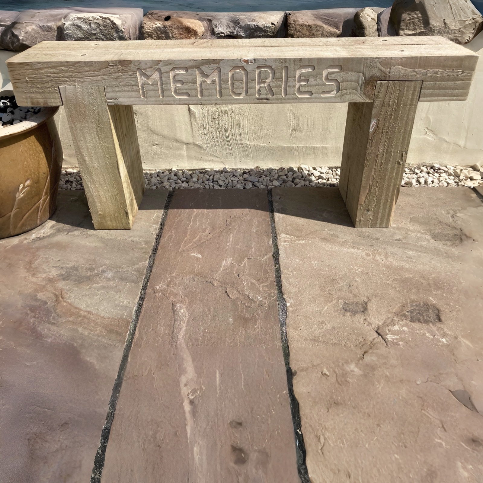 2 Seater Custom Engraved Wooden Rustic Garden Bench Sleeper Seat Outdoor Patio L100cm H45cm W20cm for Cozy Relaxation