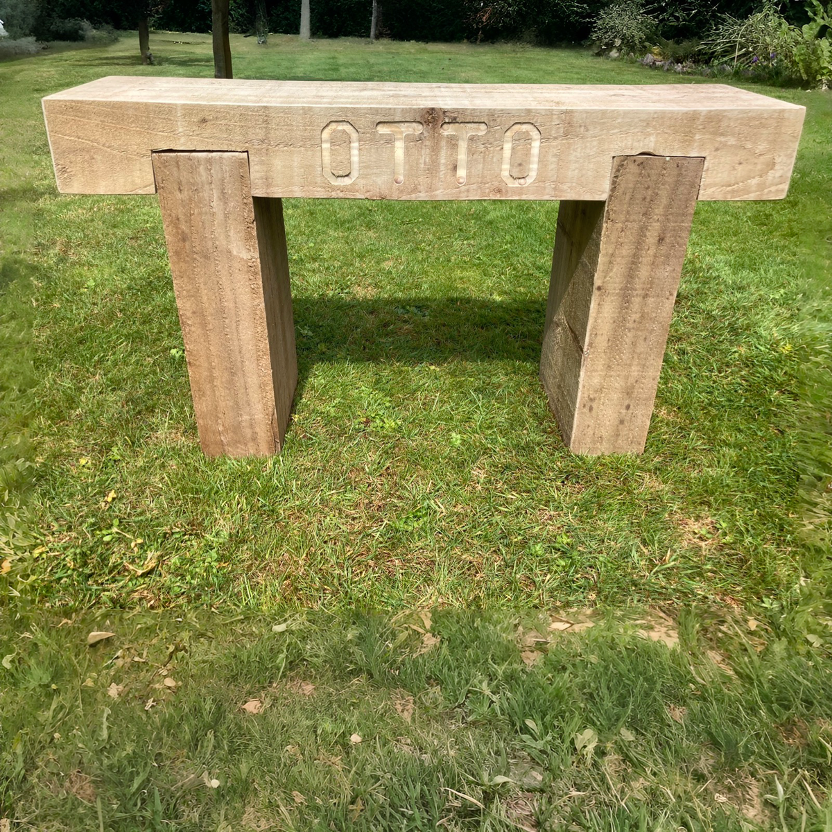 1 Seater Custom Engraved Wooden Rustic Garden Bench Sleeper Seat Outdoor Patio L100cm H45cm W20cm for Cozy Relaxation (Copy)