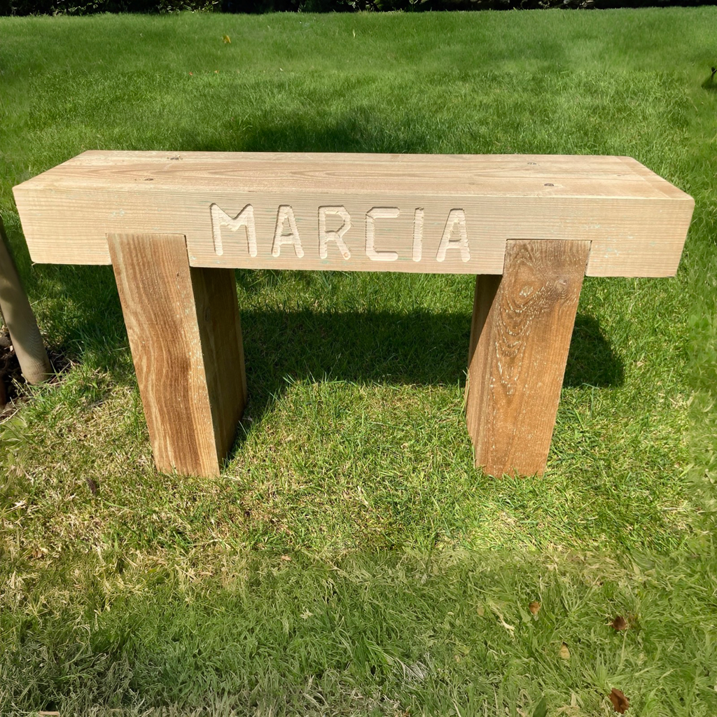 1 Seater Custom Engraved Wooden Rustic Garden Bench Sleeper Seat Outdoor Patio L100cm H45cm W20cm for Cozy Relaxation (Copy)