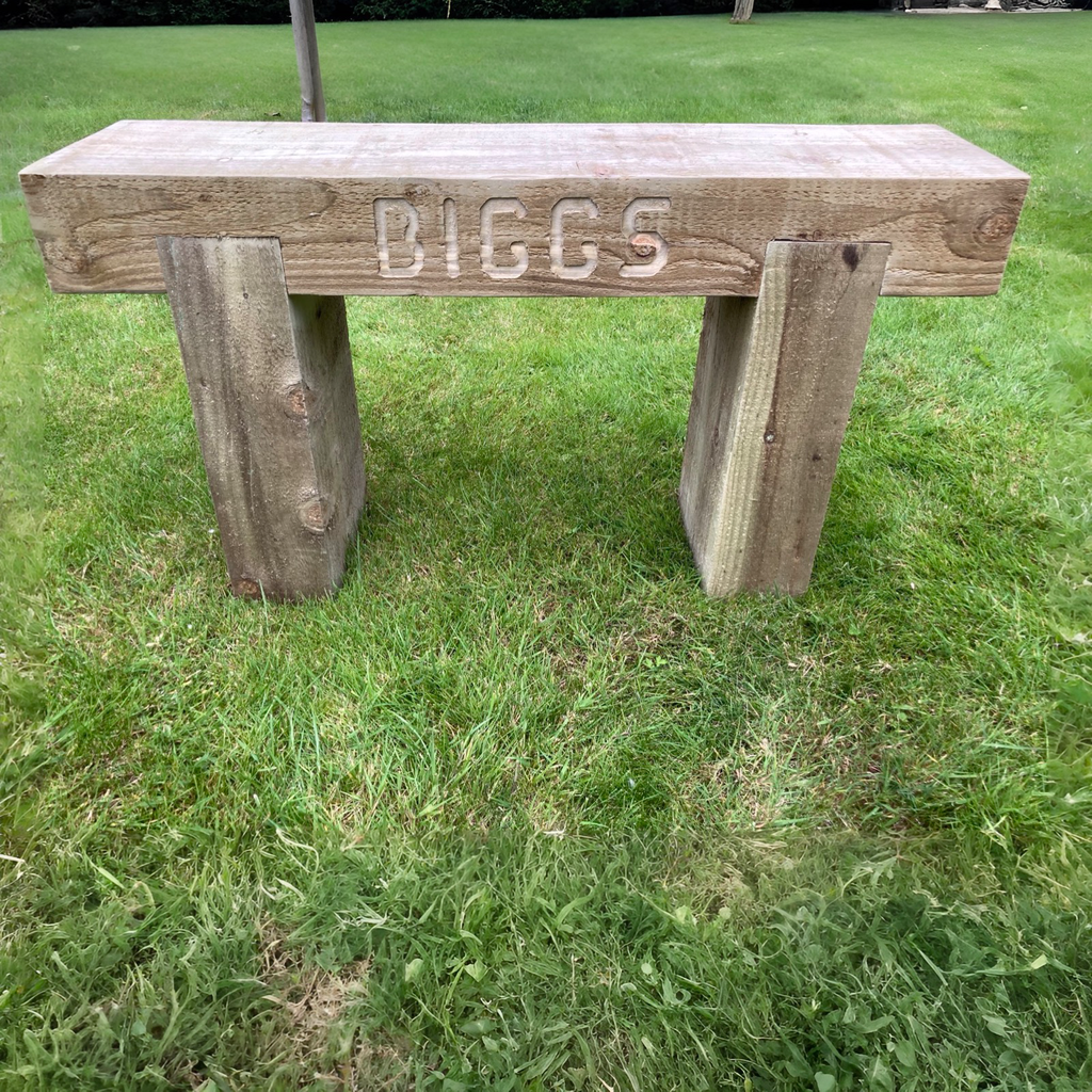 1 Seater Custom Engraved Wooden Rustic Garden Bench Sleeper Seat Outdoor Patio L100cm H45cm W20cm for Cozy Relaxation (Copy)