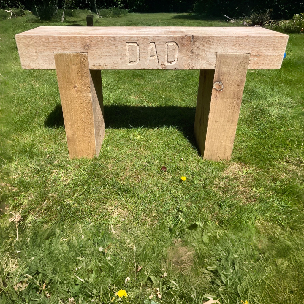 1 Seater Custom Engraved Wooden Rustic Garden Bench Sleeper Seat Outdoor Patio L100cm H45cm W20cm for Cozy Relaxation (Copy)