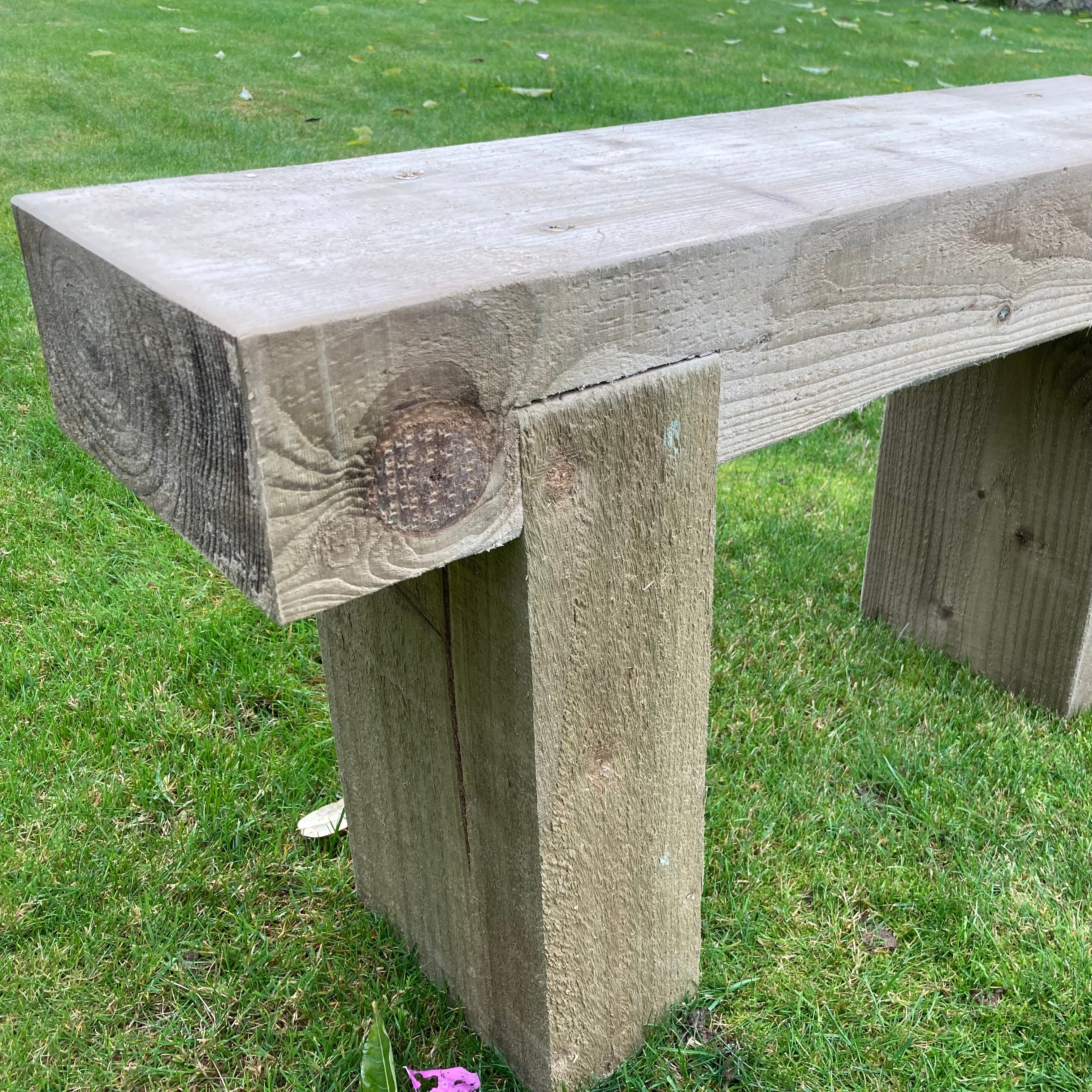 1 Seater Wooden Rustic Garden Bench Sleeper Seat Outdoor Patio L80cm H45cm W20cm Cozy Lounging Furniture for Gardens