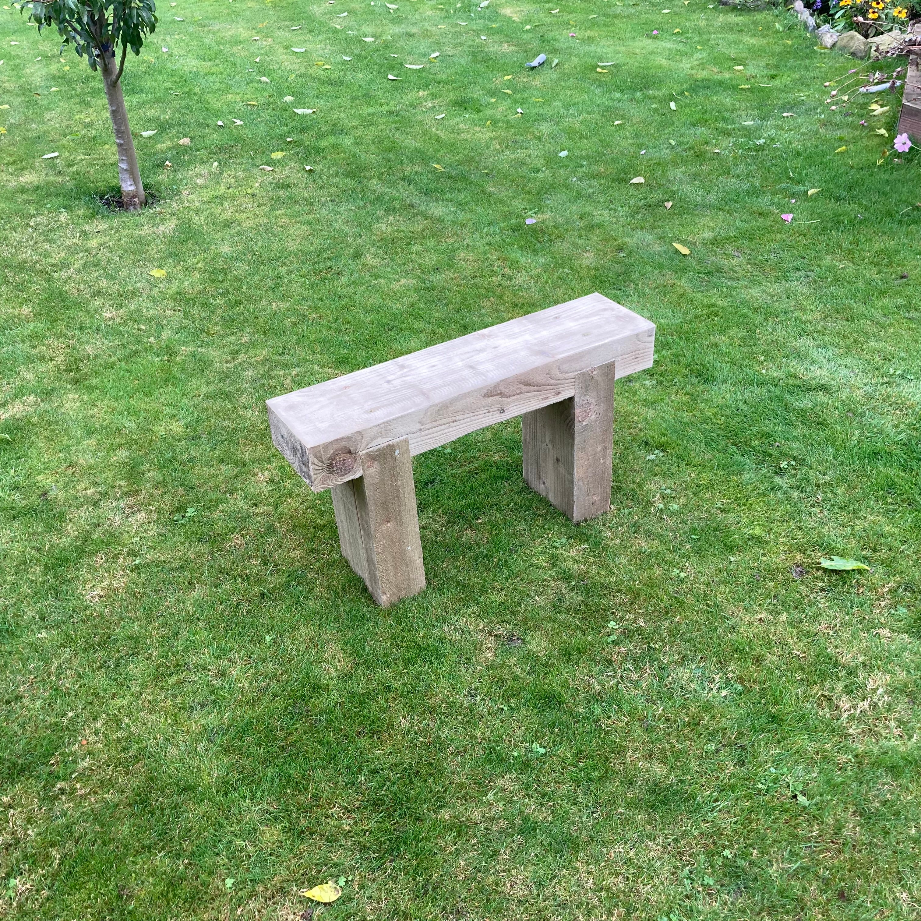 1 Seater Wooden Rustic Garden Bench Sleeper Seat Outdoor Patio L80cm H45cm W20cm Cozy Lounging Furniture for Gardens