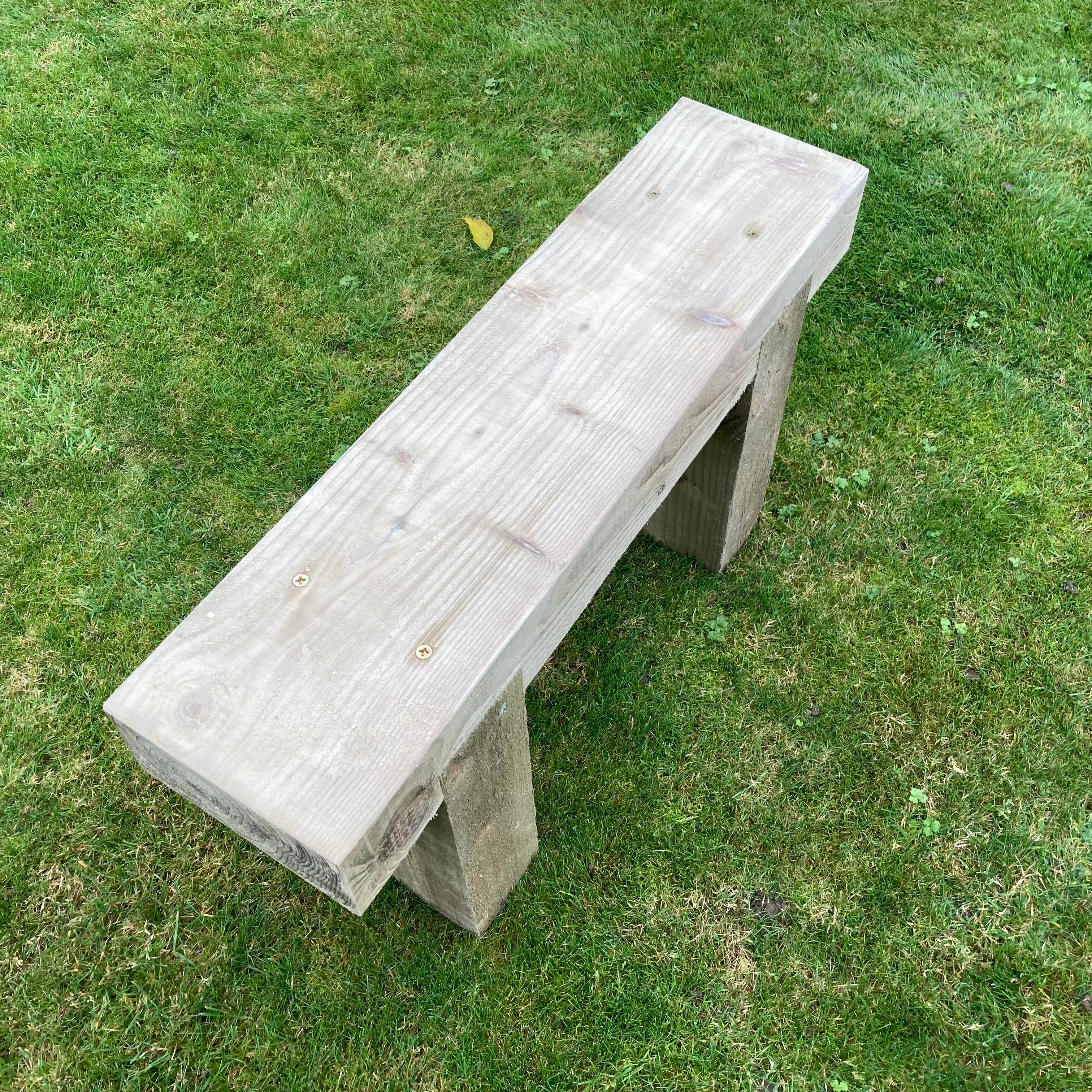 1 Seater Wooden Rustic Garden Bench Sleeper Seat Outdoor Patio L80cm H45cm W20cm Cozy Lounging Furniture for Gardens