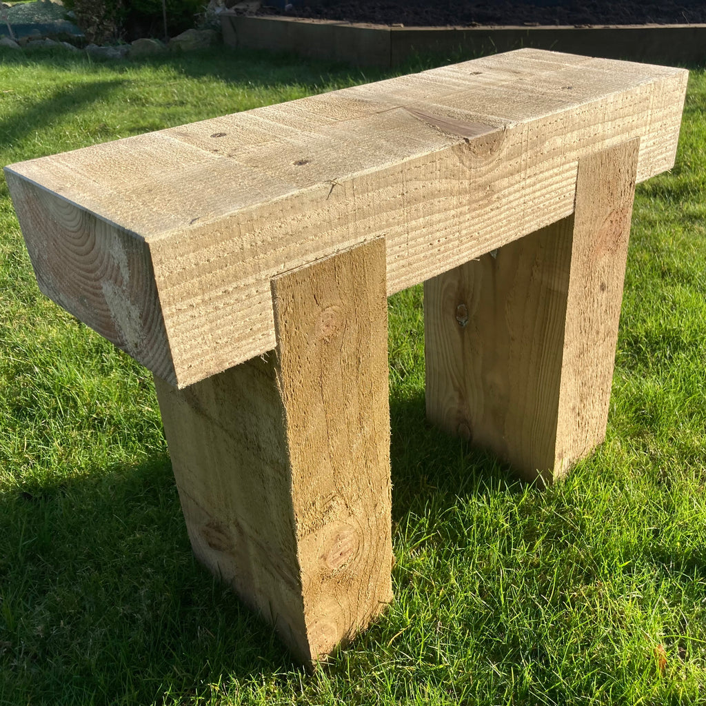 Mini 1 Seater Wooden Rustic Garden Bench Sleeper Seat Outdoor Patio L60cm H45cm W20cm Cozy Lounging Furniture