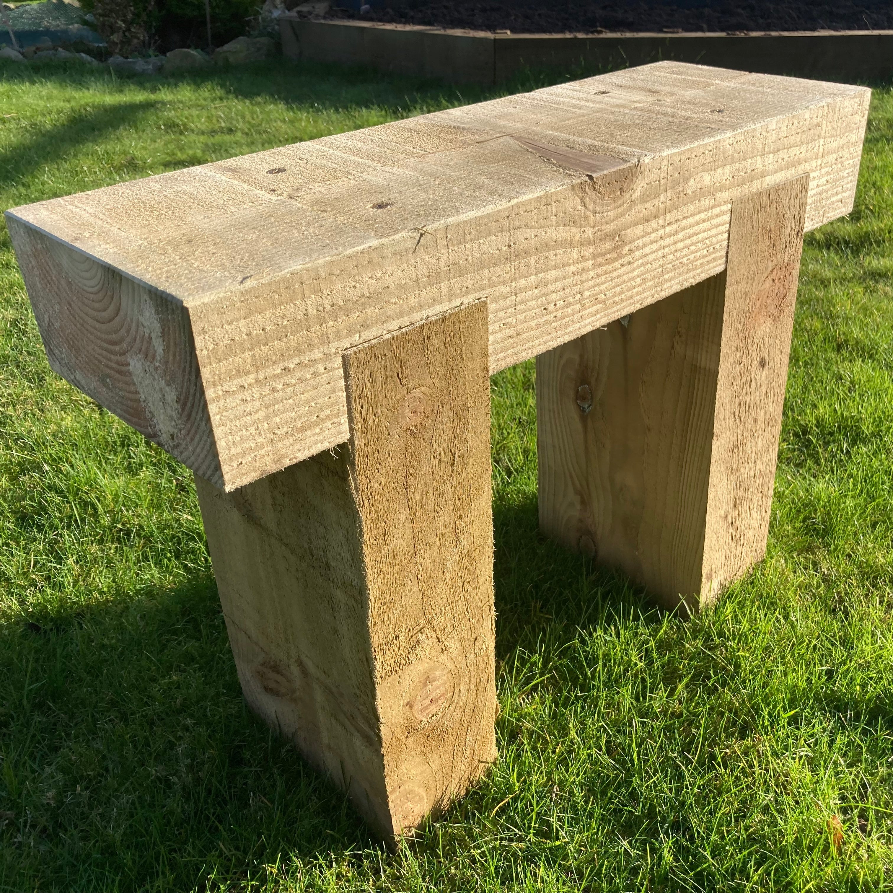 Mini 1 Seater Wooden Rustic Garden Bench Sleeper Seat Outdoor Patio L60cm H45cm W20cm Cozy Lounging Furniture