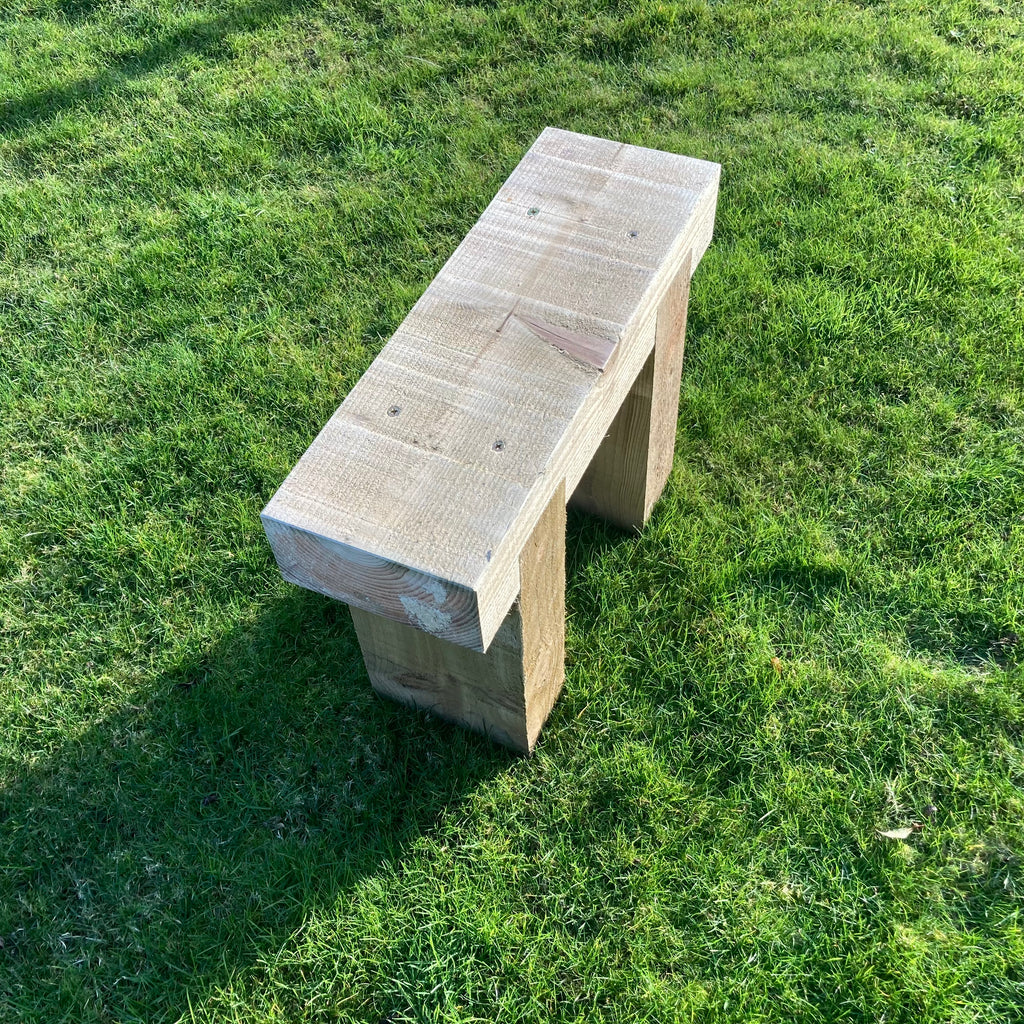 Mini 1 Seater Wooden Rustic Garden Bench Sleeper Seat Outdoor Patio L60cm H45cm W20cm Cozy Lounging Furniture