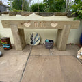 2 Seater Custom Engraved Wooden Rustic Garden Bench Sleeper Seat Outdoor Patio L100cm H45cm W20cm for Cozy Relaxation