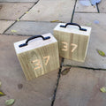 2 x Custom Engraved Wooden Rustic Sleeper Door Stops 20cm & 40cm Sizes