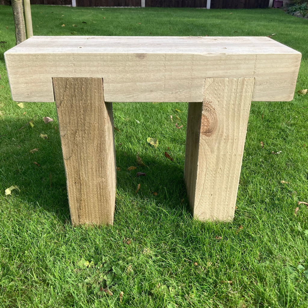 Mini 1 Seater Wooden Rustic Garden Bench Sleeper Seat Outdoor Patio L60cm H45cm W20cm Cozy Lounging Furniture