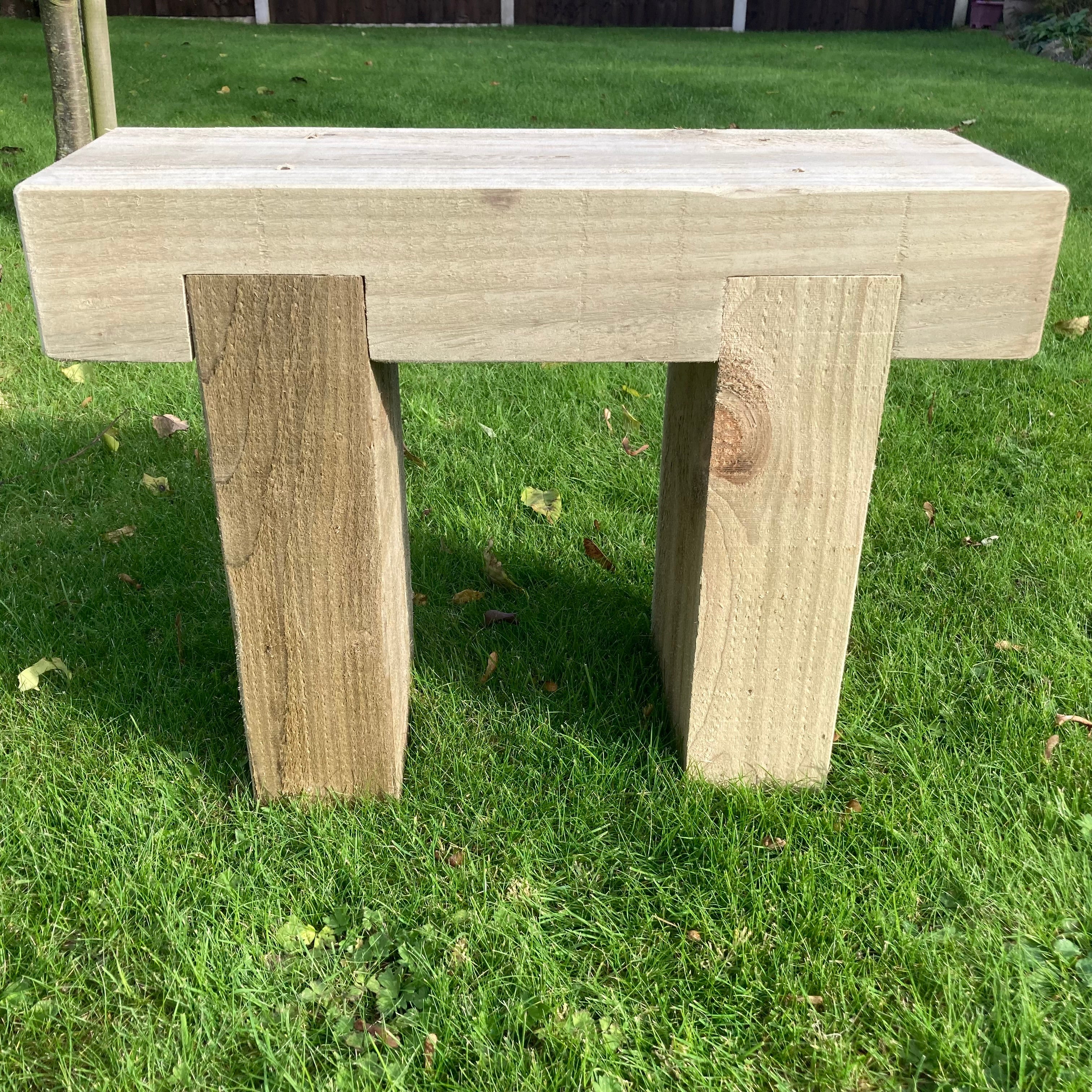 Mini 1 Seater Wooden Rustic Garden Bench Sleeper Seat Outdoor Patio L60cm H45cm W20cm Cozy Lounging Furniture