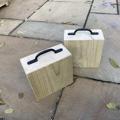 2 x Wooden Rustic Sleeper Door Stops for Indoor And Outdoor Use Durable Natural Wood Design 20cm & 40cm Sizes Easy Installation Versatile