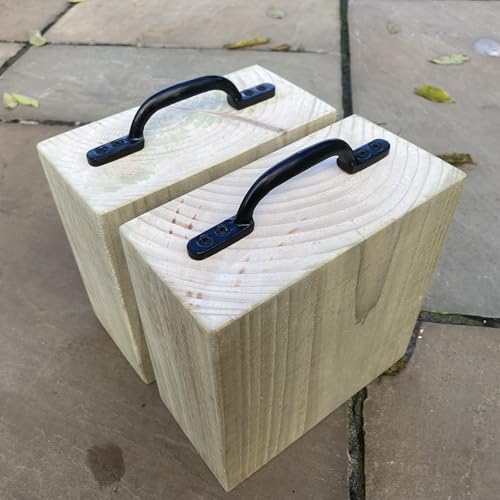 2 x Wooden Rustic Sleeper Door Stops for Indoor And Outdoor Use Durable Natural Wood Design 20cm & 40cm Sizes Easy Installation Versatile