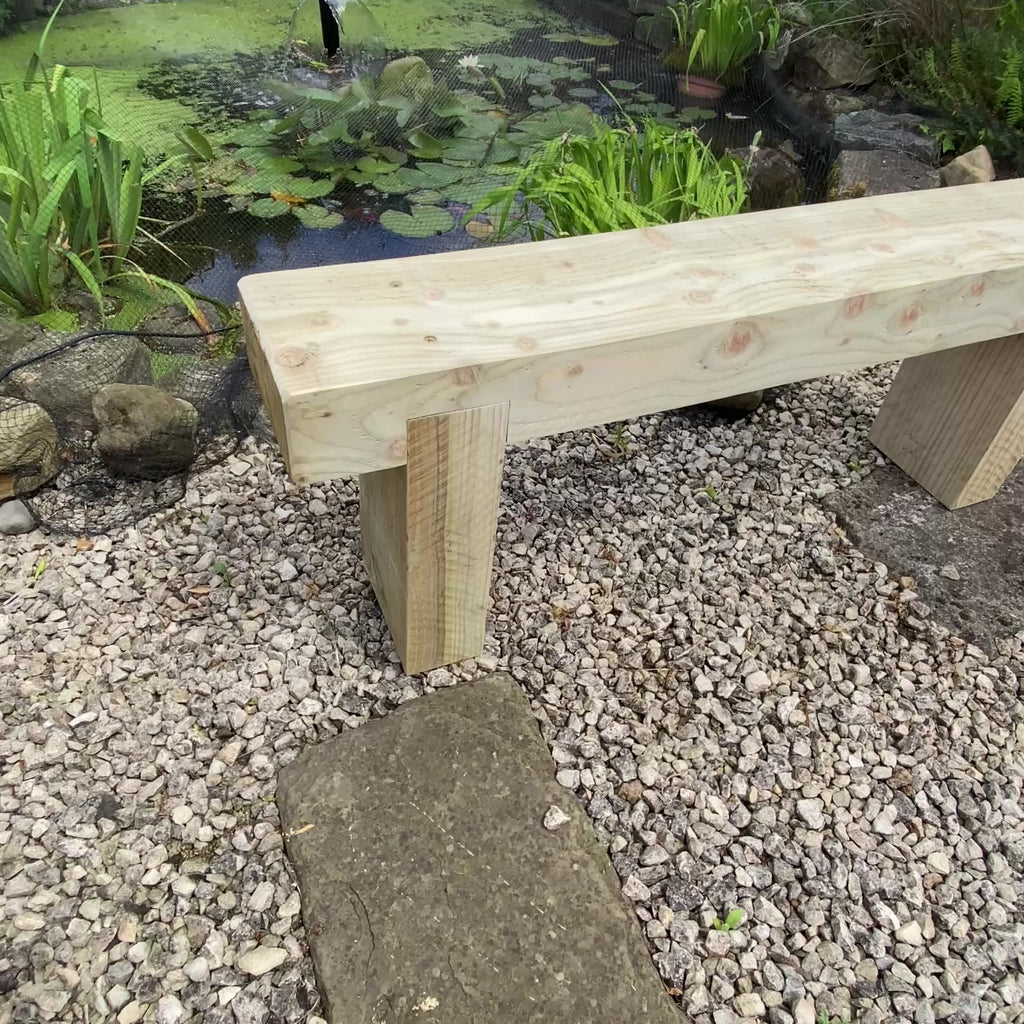 3 Seater Wooden Rustic Garden Bench Sleeper Seat Outdoor Patio L120cm H45cm W20cm for Cozy Relaxation