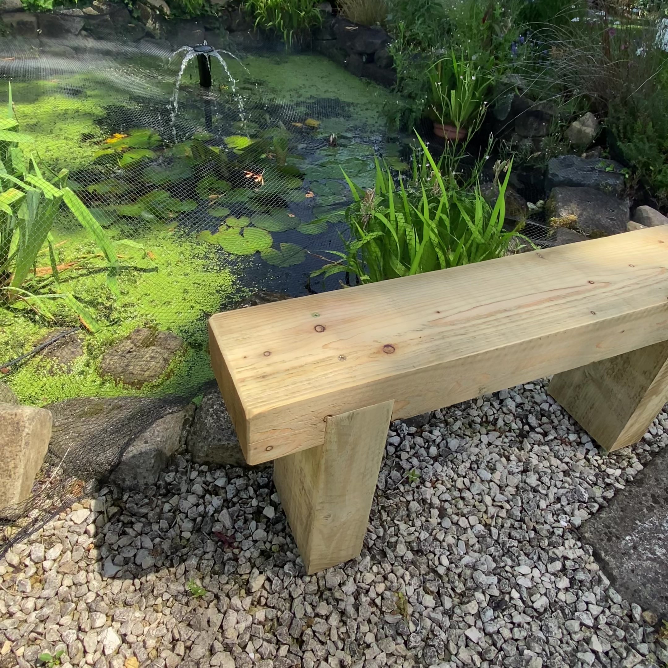 2 Seater Wooden Rustic Garden Bench Sleeper Seat Outdoor Patio L100cm H45cm W20cm Cozy Lounging Furniture for Gardens
